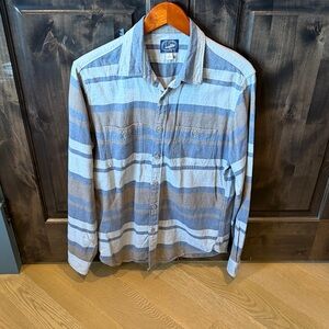 J. Crew Striped Blue, Gray and White Casual Button-Down Shirt